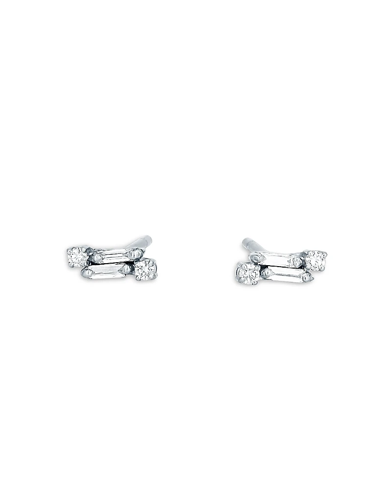 Suzanne Kalan Classic Mixed Diamond Stud Earrings