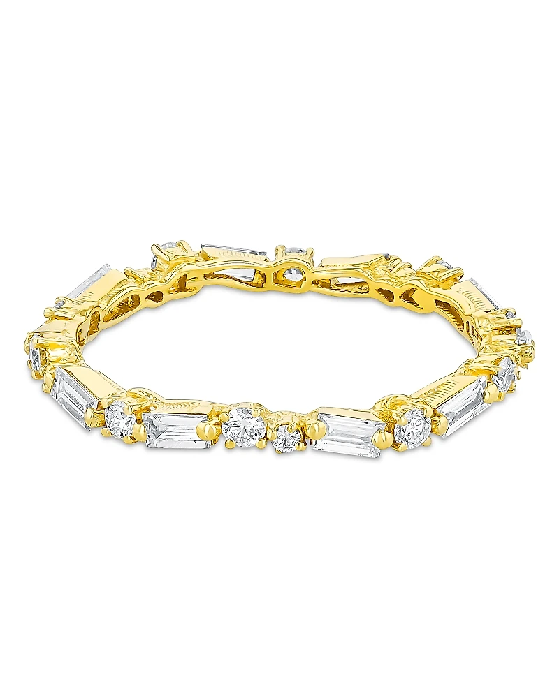 Suzanne Kalan 18K Yellow Gold Classic Diamond Baguette & Round Eternity Band
