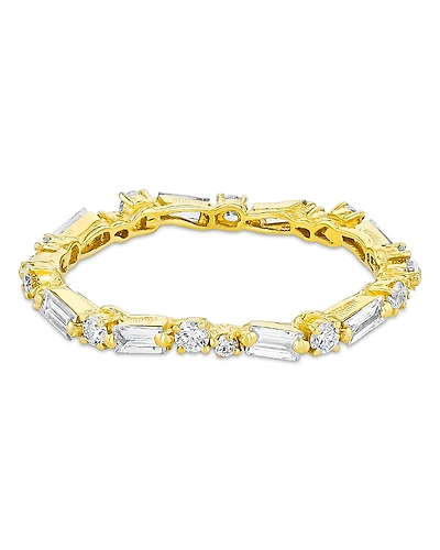 Suzanne Kalan 18K Yellow Gold Classic Diamond Baguette & Round Eternity Band