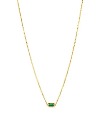 Suzanne Kalan Emerald Baguette Block Chain Charm Pendant Necklace