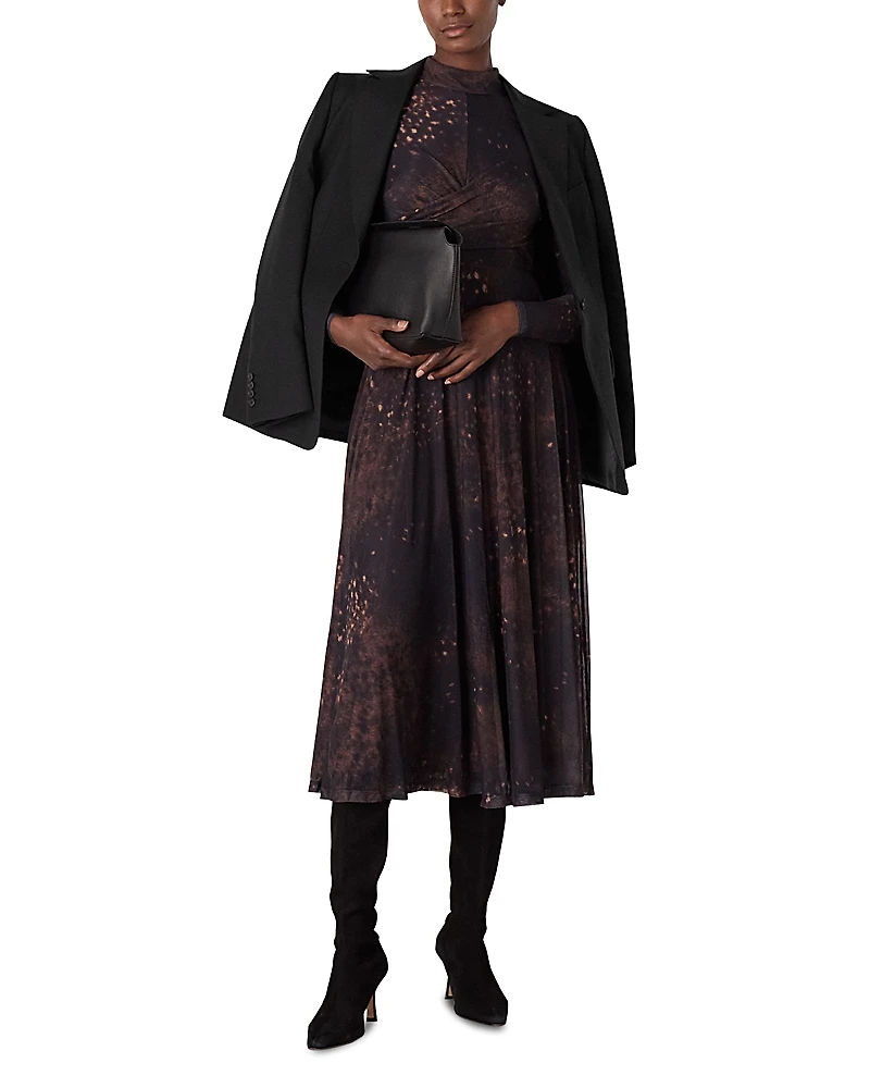 Whistles Spotted Animal Mesh Dress