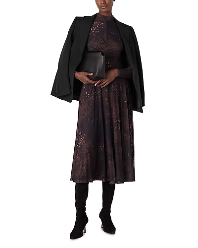 Whistles Spotted Animal Mesh Dress