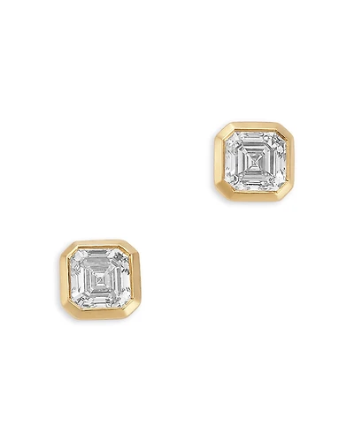 Bloomingdale's Fine Collection Luxe Collection Certified Lab Grown Diamond Asscher Cut Bezel Stud Earrings