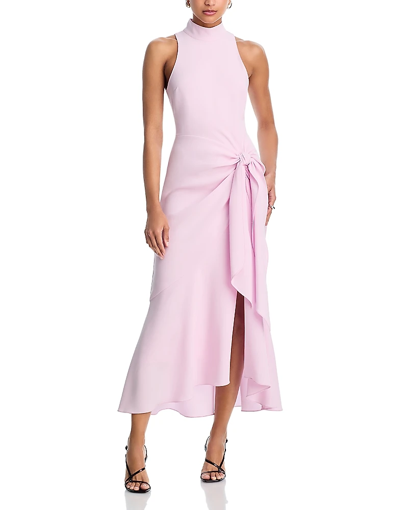 Cinq a Sept Crepe Rori Tie Waist Turtleneck Dress