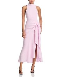 Cinq a Sept Crepe Rori Tie Waist Turtleneck Dress