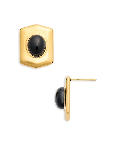 Aqua 8 Other Reasons Black Stone Vintage Style Drop Earrings - Exclusive