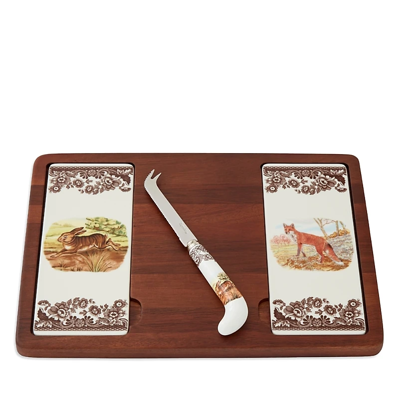 Spode Woodland Cheese Board with Knife