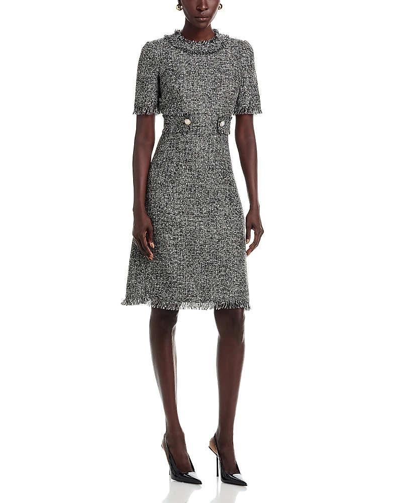 Teri Jon by Rickie Freeman Boucle Tweed Dress