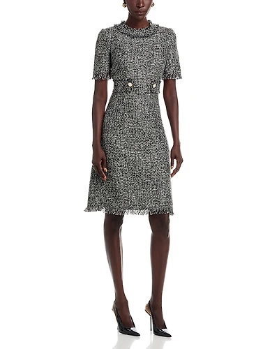 Teri Jon by Rickie Freeman Boucle Tweed Dress