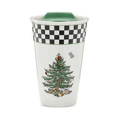 Spode Christmas Tree Black & White Travel Mug