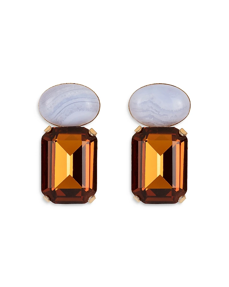 Jennifer Behr Elin Agate & Crystal Drop Earrings