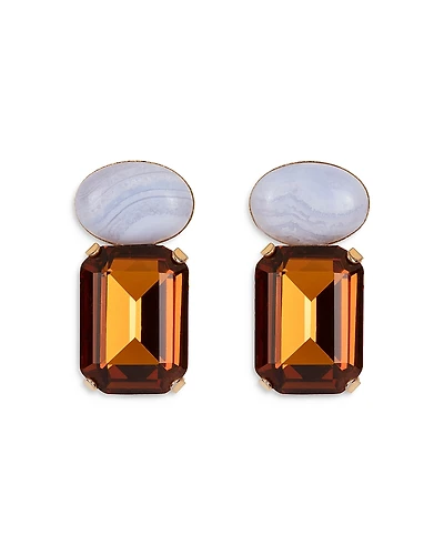 Jennifer Behr Elin Agate & Crystal Drop Earrings