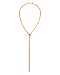 Ettika Serpentina Green Cubic Zirconia Adjustable Lariat Necklace, 26