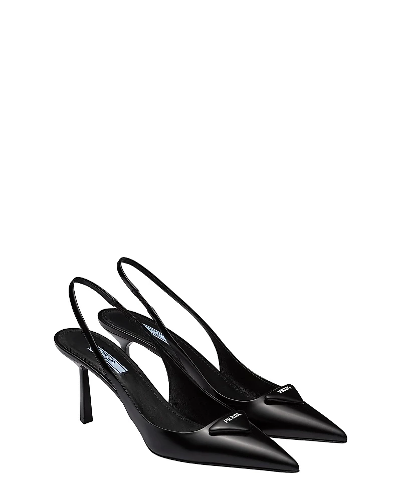 Prada Women's Brushed Leather Slingback Pumps