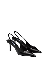 Prada Women's Brushed Leather Slingback Pumps