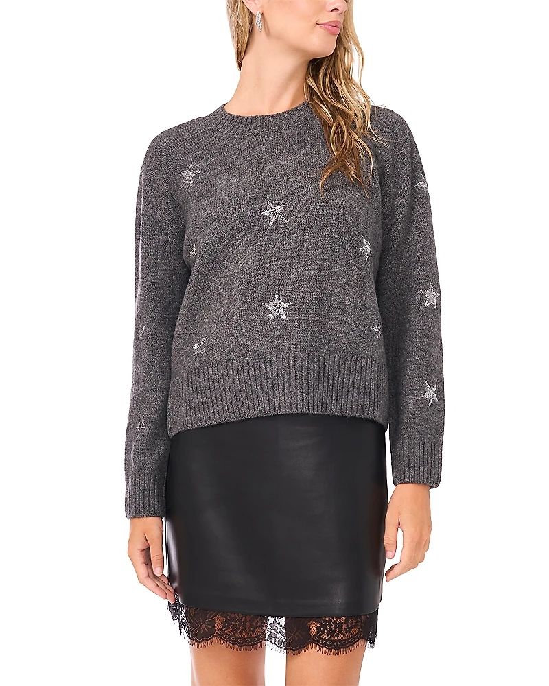 Vince Camuto Sequinned Star Sweater