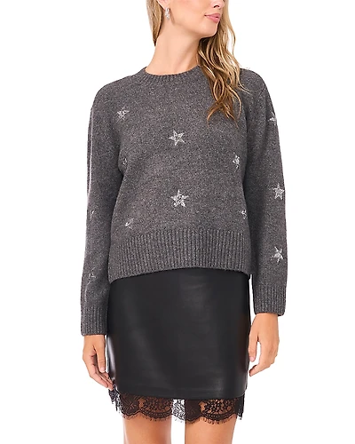 Vince Camuto Sequinned Star Sweater
