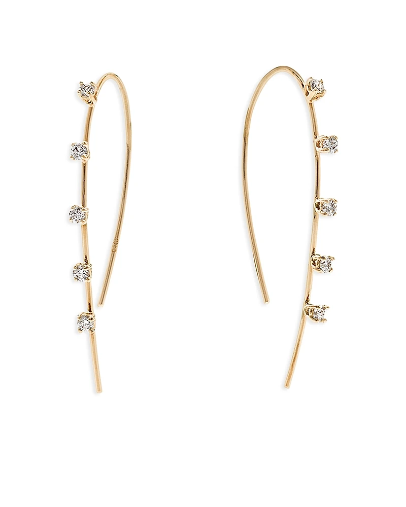 Lana Jewelry 14K Yellow Gold Diamond Threader Earrings