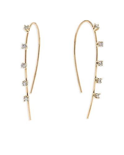 Lana Jewelry 14K Yellow Gold Diamond Threader Earrings