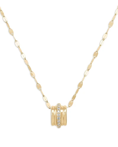 Lana Jewelry Diamond Pave Textured Ring Pendant Necklace