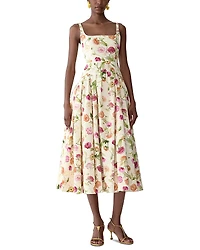 Carolina Herrera Scoop Neck Drop Waist Midi Dress