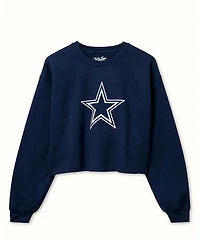 Junk Food Clothing Women's Nfl Dallas Cowboys Bling Flea Market Crop Fleece