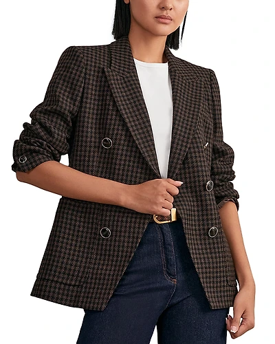 Reiss Ayla Double Breasted Check Jacket