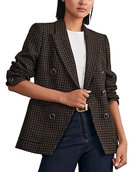 Reiss Ayla Double Breasted Check Jacket