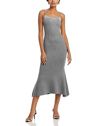 Milly Ricky Metallic Rhinestone Spaghetti Strap Dress