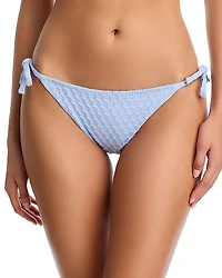 Aqua Textured Side Tie Bikini Bottom - Exclusive
