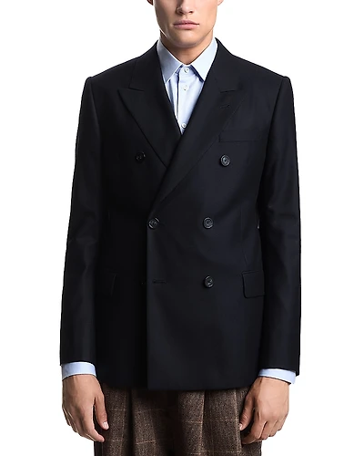 Emporio Armani Slim Fit Double Breasted Wool Blazer
