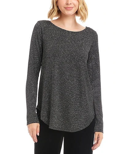 Karen Kane Metallic Shirttail Hem Sweater