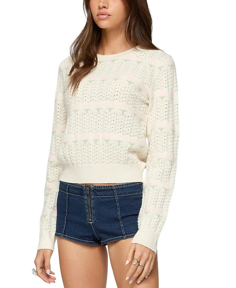 Edikted Emerie Flower Textured Knit Sweater