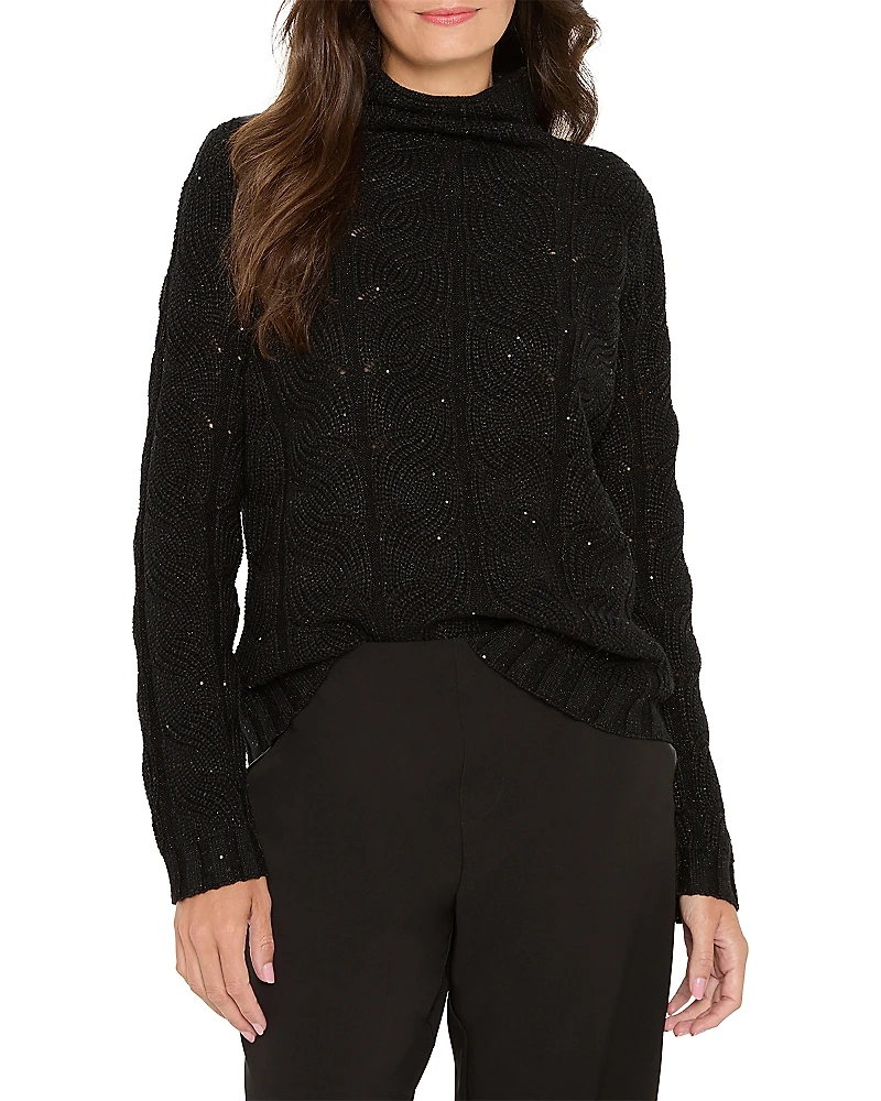 Nic+Zoe Cable Knit Sparkle Sweater