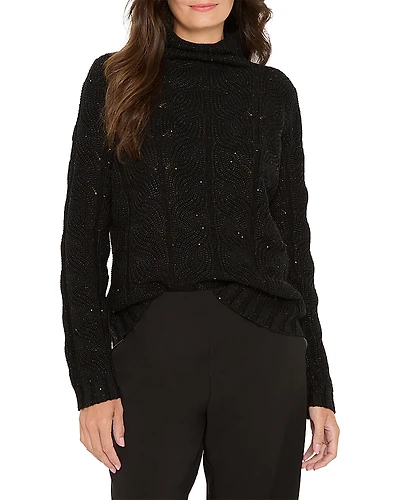 Nic+Zoe Cable Knit Sparkle Sweater