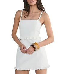 Nasty Gal Ruched Strap Ruffle Tailored Mini Dress