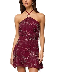 Edikted Adria Bead & Sequin Mini Dress