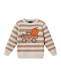 Andy & Evan Boys' Fall Striped Sweater with Truck - Little Kid