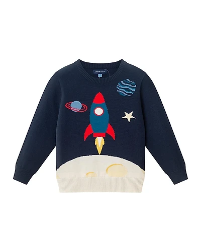 Andy & Evan Boys' Space Themed Pullover Sweater - Little Kid, Big Kid