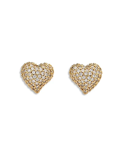 kate spade new york Amour Pave Heart Stud Earrings