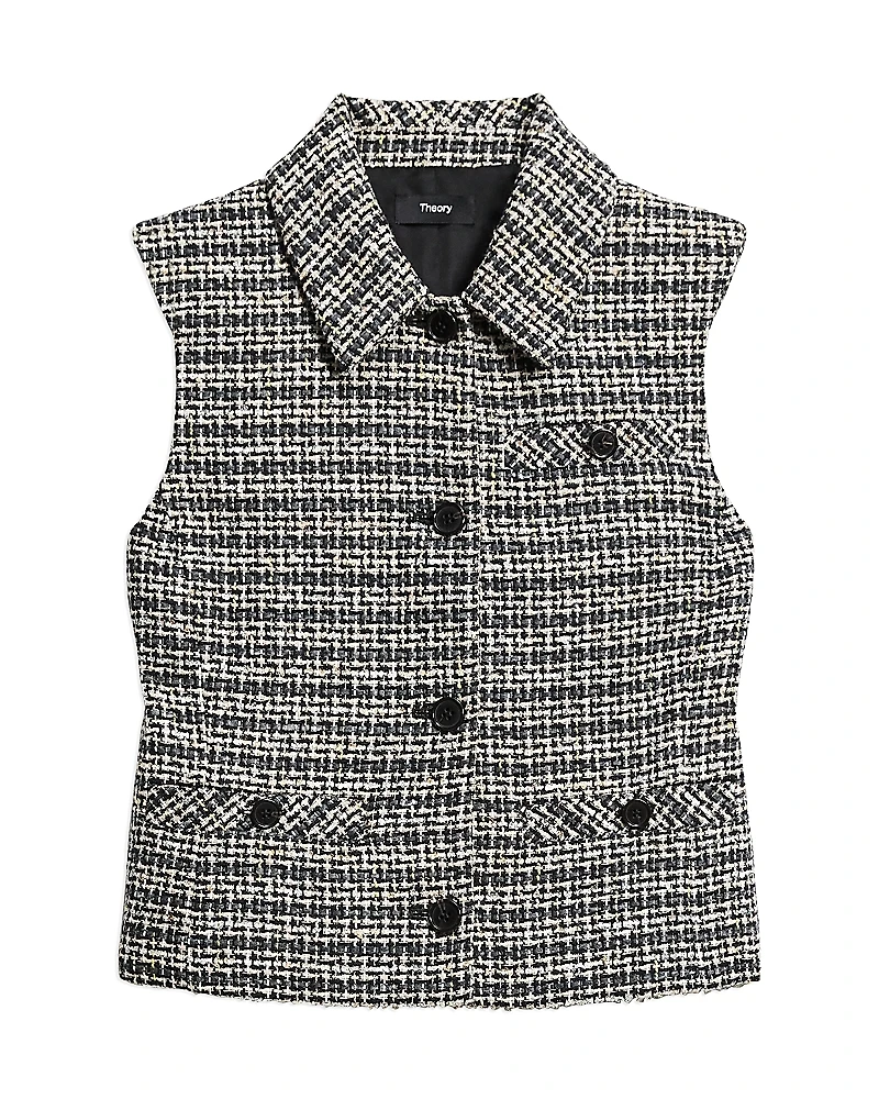 Theory Striped Tweed Vest