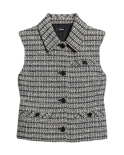 Theory Striped Tweed Vest