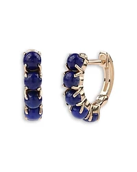 Moon & Meadow 14K Yellow Gold Lapis Hoop Earrings