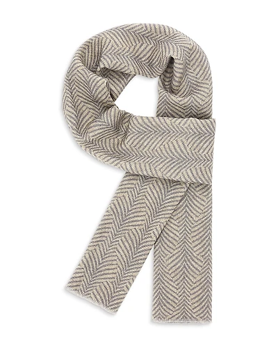 Boggi Milano Herringbone Wool Scarf