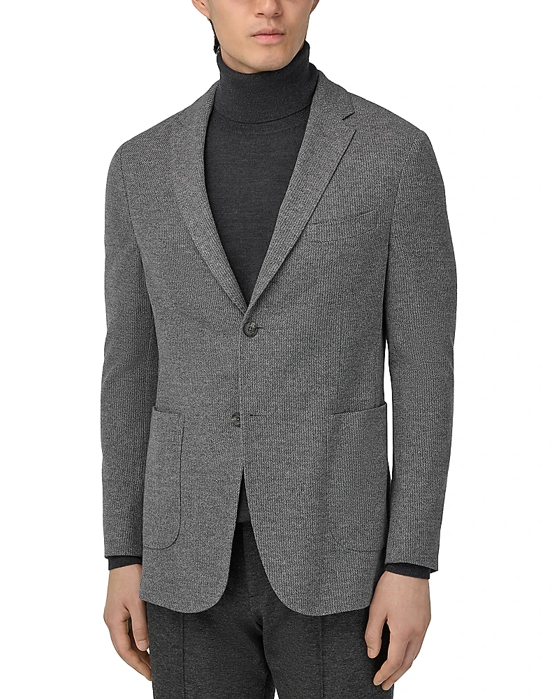 Boggi Milano Regular Fit Micro Texture Blazer