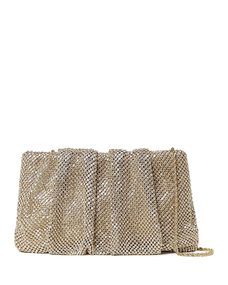 Loeffler Randall Serena Small Rhinestone Embellished Gathered Clutch