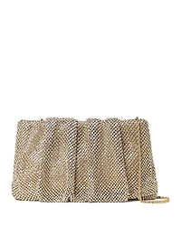 Loeffler Randall Serena Small Rhinestone Embellished Gathered Clutch