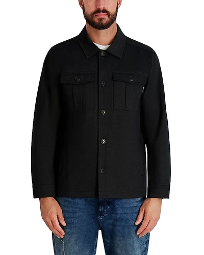 Karl Lagerfeld Paris Long Sleeve Heathered Shirt Jacket