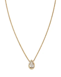 Bloomingdale's Fine Collection Luxe Collection Certified Lab Grown Diamond Pear Bezel Solitaire Pendant Necklace