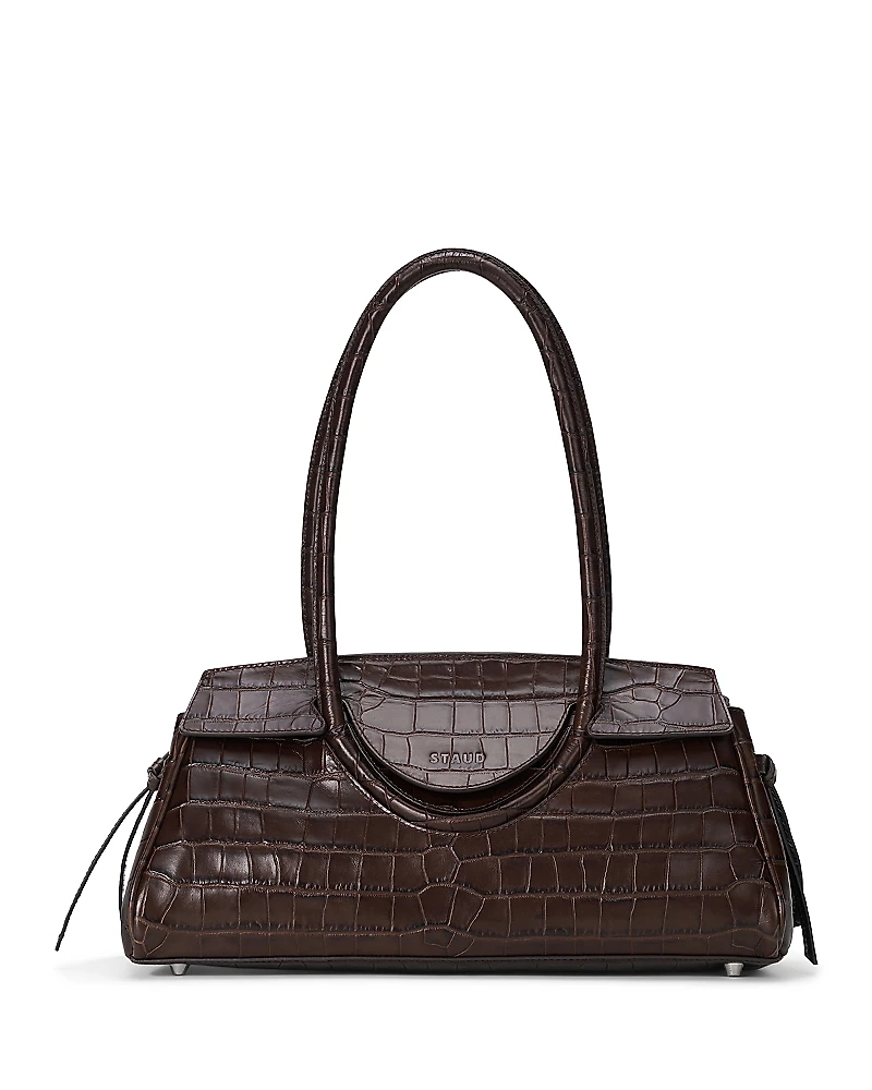 Staud Maude Embossed Leather Shoulder Bag